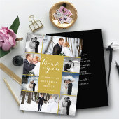 Modern Classy Script 8 Multi Photo Stylish Wedding Bedankkaart