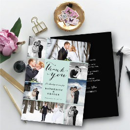 Modern Classy Script 8 Multi Photo Stylish Wedding Bedankkaart