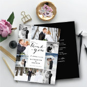 Modern Classy Script 8 Multi Photo Stylish Wedding Bedankkaart