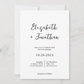Modern Classy Script Photo Simple Wedding Kaart (Voorkant)