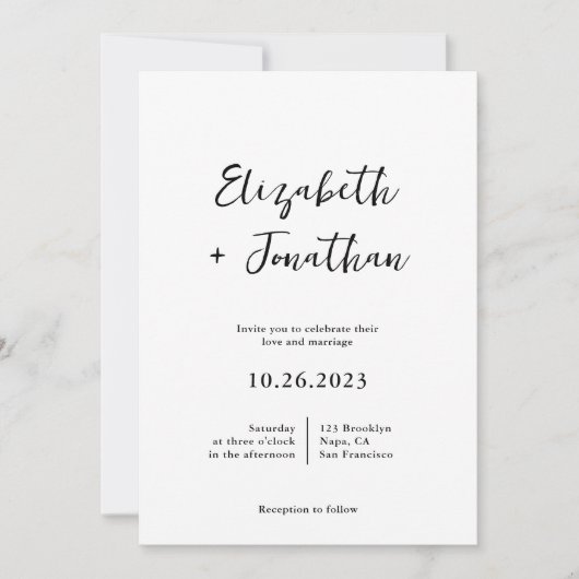 Modern Classy Script Photo Simple Wedding Kaart (Voorkant)