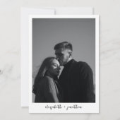Modern Classy Script Photo Simple Wedding Kaart (Achterkant)