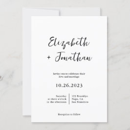Modern Classy Script Photo Simple Wedding Kaart