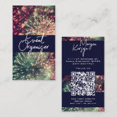 Modern Classy Typography Custom QR Code Fireworks Visitekaartje (Voorkant / Achterkant)