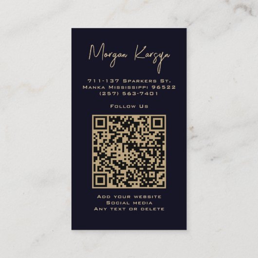Modern Classy Typography Custom QR Code Fireworks Visitekaartje (Achterkant)