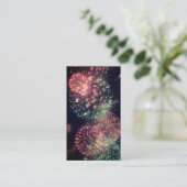 Modern Classy Typography Custom QR Code Fireworks Visitekaartje (Staand voorkant)