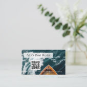 Modern Classy Unieke Boat Rental QR-code Visitekaartje (Staand voorkant)