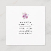 Modern Classy Waterverf Bloem en bladeren Vierkante Visitekaartje (Achterkant)