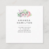 Modern Classy Waterverf cirkel Boeket bladeren Vierkante Visitekaartje (Achterkant)