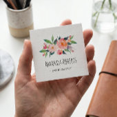 Modern Classy Waterverf Floral op maat Vierkante Visitekaartje