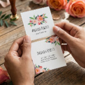 Modern Classy Waterverf Floral op maat Vierkante Visitekaartje