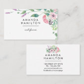 Modern Classy Waterverf lijst Bouquet Visitekaartje (Voorkant / Achterkant)