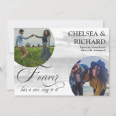 Modern Classy Waterverf Twee Foto Verloving en Aankondiging (Voorkant)