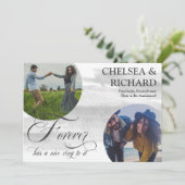 Modern Classy Waterverf Twee Foto Verloving en Aankondiging (Staand voorkant)