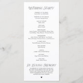 Modern Classy Wedding Ceremony Order Programmakaart (Achterkant)