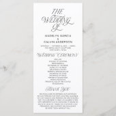 Modern Classy Wedding Ceremony Order Programmakaart (Voorkant)