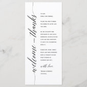 Modern Classy Wedding Dinner Thank You Card Programmakaart (Voorkant)