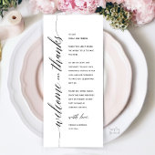 Modern Classy Wedding Dinner Thank You Card Programmakaart