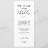 Modern Classy Wedding Reception Thank You Card Programmakaart (Voorkant)