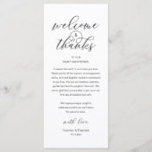 Modern Classy Wedding Reception Thank You Card Programmakaart (Voorkant)