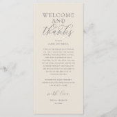 Modern Classy Wedding Reception Thank You Card Programmakaart (Voorkant)