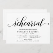 Modern Classy, Wedding Rehearsal and Dinner Kaart (Voorkant / Achterkant)