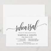 Modern Classy, Wedding Rehearsal and Dinner Kaart (Voorkant / Achterkant)