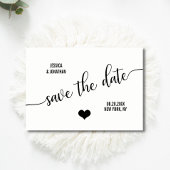 Modern Classy White Black Weddenschap BEWAART DE D Aankondigingskaart