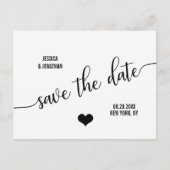 Modern Classy White Black Weddenschap BEWAART DE D Aankondigingskaart (Voorkant)