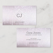 Modern Classy White Glitter Crystal Driving Logo Visitekaartje (Voorkant / Achterkant)