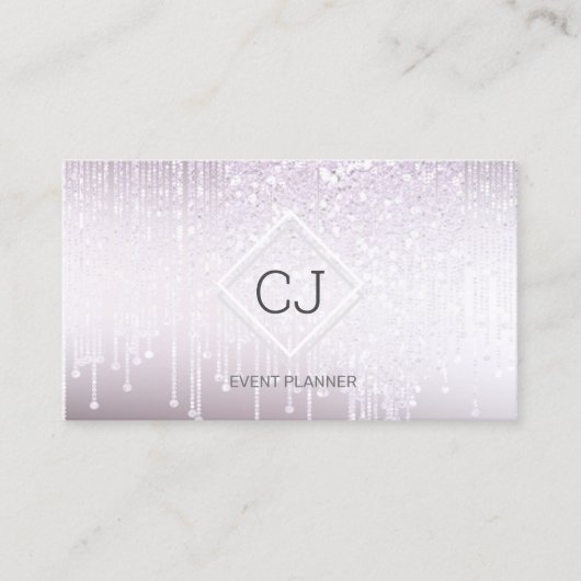 Modern Classy White Glitter Crystal Driving Logo Visitekaartje (Voorkant)