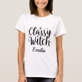 Modern Classy Witch Halloween Naam T-shirt (Voorkant)