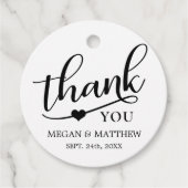 Modern Classy Zwart & Wit Bruiloft Dank u Bedankjes Labels (Voorkant)