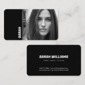 Modern Classy zwart-wit modelfoto Visitekaartje (Voorkant / Achterkant)