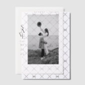 Modern Clean Black and White Photo Wedding Vellum Uitnodigingen (Offset (Uitnodiging))