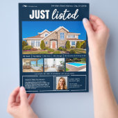 Modern Clean Blue Real Estate zojuist op de lijst  Flyer (Hand)