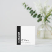 Modern Clean Bold Black White Consultant QR code Vierkante Visitekaartje (Staand voorkant)