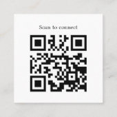 Modern Clean Bold Black White Consultant QR code Vierkante Visitekaartje (Achterkant)