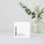 Modern Clean Bold Black White Consultant QR code Vierkante Visitekaartje (Staand voorkant)