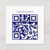 Modern Clean Bold Blue White Consultant QR code Vierkante Visitekaartje (Achterkant)