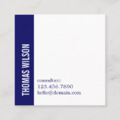 Modern Clean Bold Blue White Consultant QR code Vierkante Visitekaartje (Voorkant)