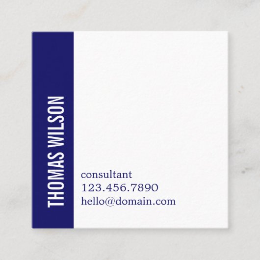 Modern Clean Bold Blue White Consultant QR code Vierkante Visitekaartje (Voorkant)