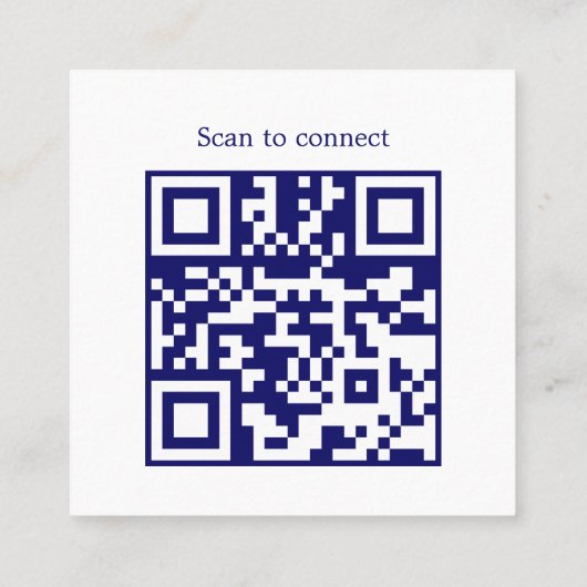 Modern Clean Bold Blue White Consultant QR code Vierkante Visitekaartje (Achterkant)