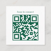 Modern Clean Bold Green White Consultant QR code Vierkante Visitekaartje (Achterkant)