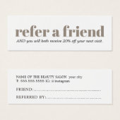 Modern Clean Bold Salon  Mini Visitekaartjes (Voorkant /achterkant)