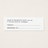 Modern Clean Bold Salon  Mini Visitekaartjes (Achterkant)