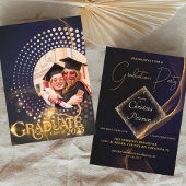 Modern Clean Chic Afstuderen Fotouitnodiging Kaart