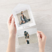 Modern Clean Chic Holiday Photo All-in-One Kaart (Afscheurbaar)