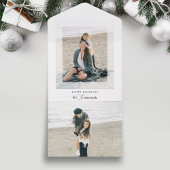 Modern Clean Chic Holiday Photo All-in-One Kaart