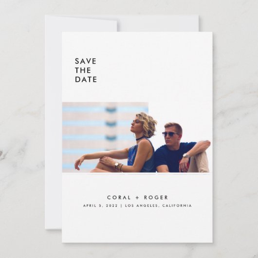 Modern Clean City Wedding Save the Date (Voorkant)